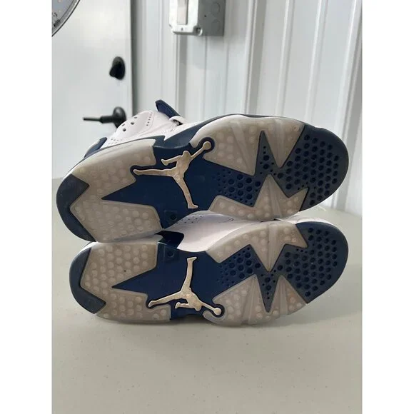 Air Jordan 6 Retro Midnight Navy Sneakers White/Blue Size 6.5 Mens Basketball Sh